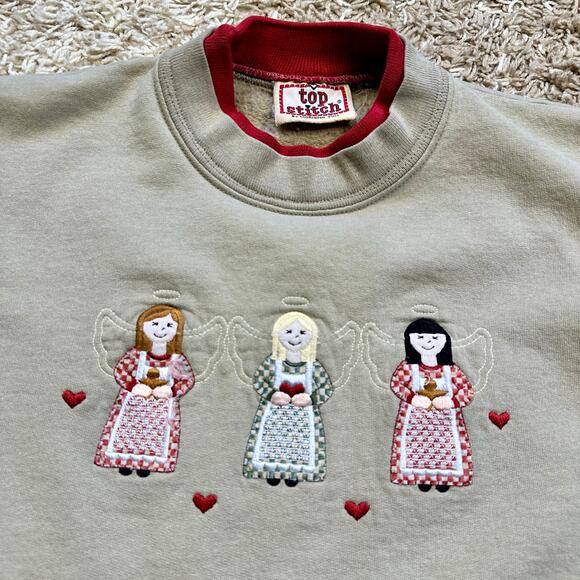 Vintage Top Stitch by Morning Sun Angel Sweatshirt Made In USA Women’s  Size L - Picture 4 of 10